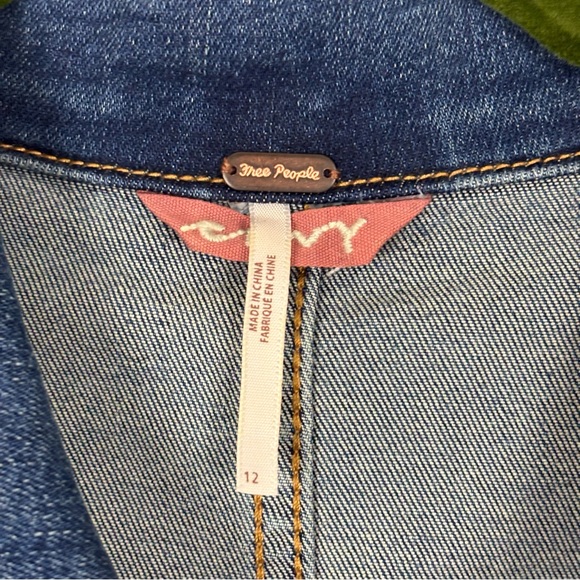 Free People Crvy Lennox Denin Romper Shortsuit Size 12 - Picture 6 of 11